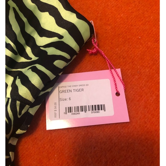 Green & black animal print mini dress made in UK NWT - Picture 10 of 11